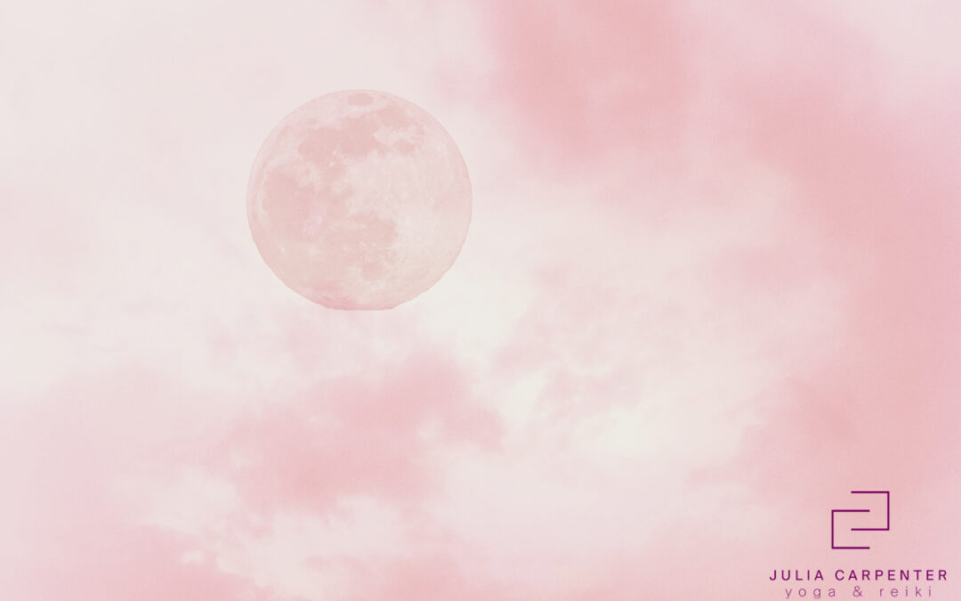 Pink Clouds with Full Moon